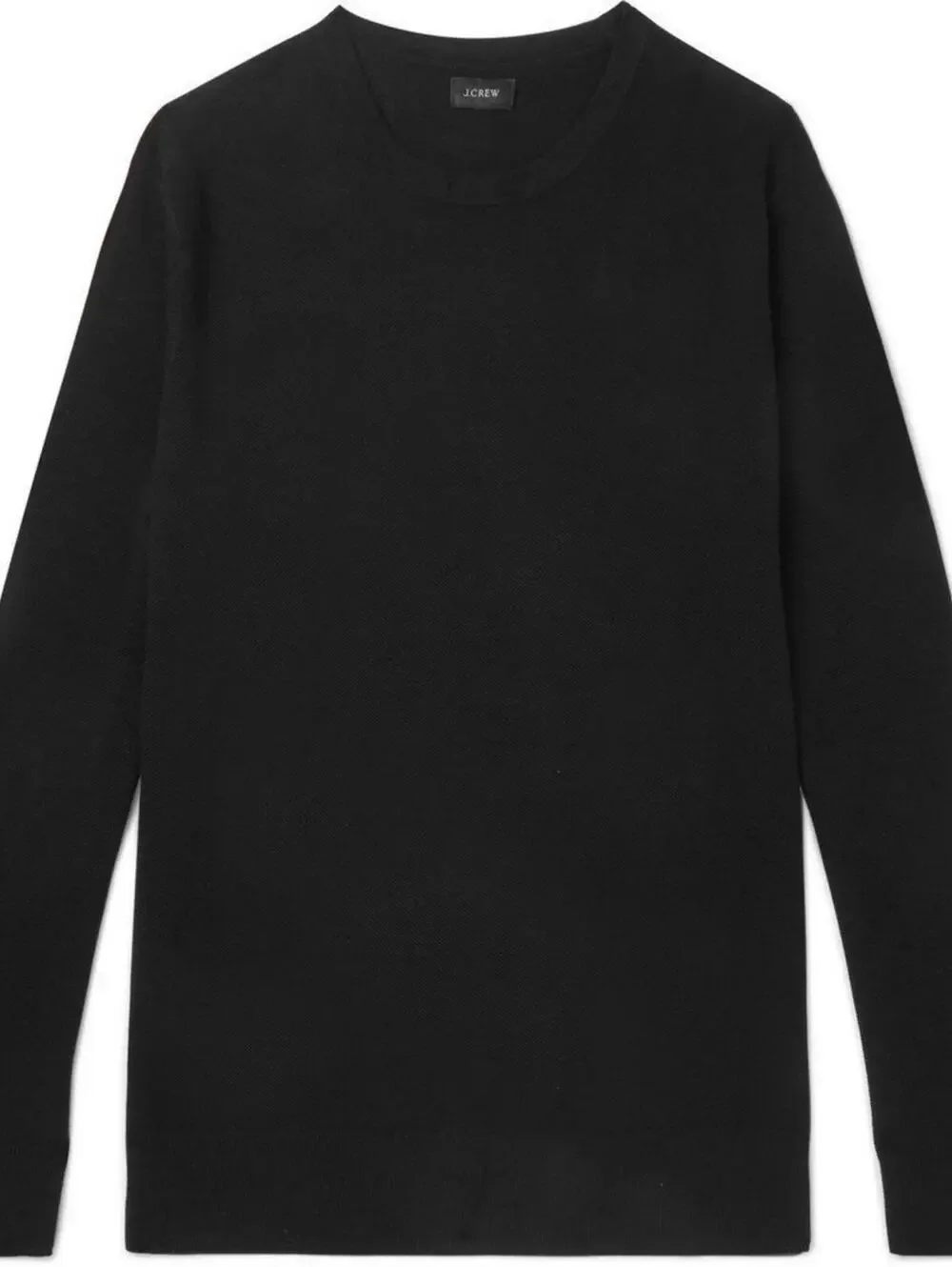 J.Crew XL Classic Black Cotton Cashmere Crewneck Textured Pullover Sweater